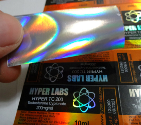 Etichette adesive laser per fiale da 10 ml Confezione di fiale adesive per ologrammi Impermeabile personalizzato