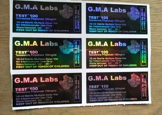 Autoadesivi neri della fiala del laser della PROVA E 300 di DECA dell'etichetta della bottiglia della medicina dei laboratori della GMA