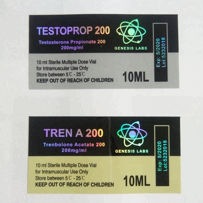 Etichette per fiale di vetro da 10 ml per uso farmaceutico in PET con stampa OEM