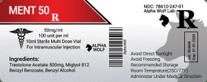 Laboratori della sospensione 100MG/ML Vial Labels For Alpha Wolf