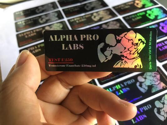 10 ml Test E 250 Laser Etichette di materiale con il logo Muscular Man