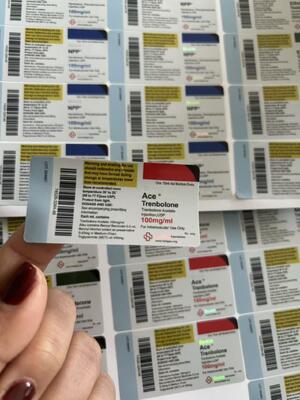 Tre acetato 100 mg 6x3 cm adatto per flaconcini di vetro da 10 ml