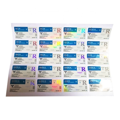 Etichette adesive ologramma per fiale di vetro farmaceutiche da 10 ml