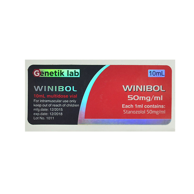 Etichetta orale della bottiglia di pillola di Winibol 50mg del laboratorio di Genetik
