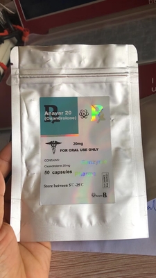 Etichette orali personalizzate con ologramma laser Anavar per sacchetti di pillole in alluminio