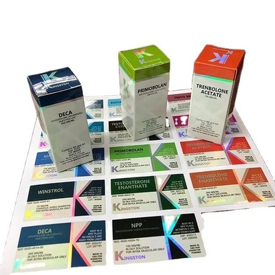 RX 10ml Etichette del flaconcino Intagli metallizzanti in foglio d'argento Stampa adesivo con servizio di progettazione gratuito