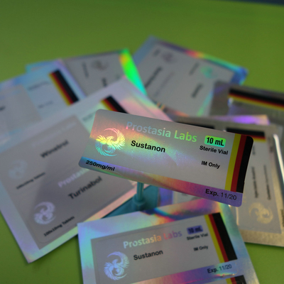Etichette adesive forti per flaconcini da 10 ml Film laser in PET per le etichette in vetro per flaconcini di farmacia