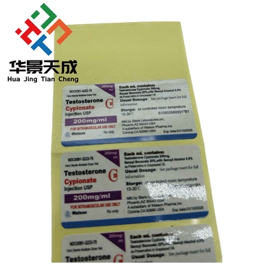 Attraente etichetta quadrata PET acuta ologramma lucido per flaconcino da 10 ml di Nan Decanoate