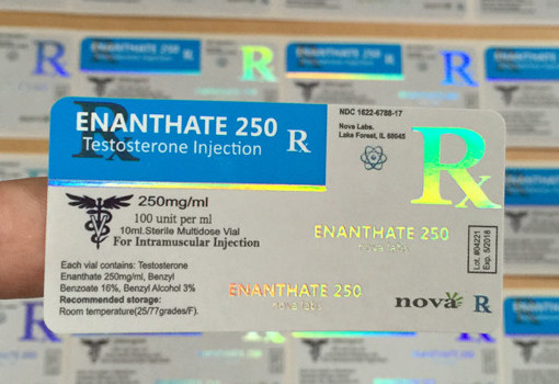 TEST Glossy/Mat Finish E 250 Farmaci 10 ml Etichetta di bottiglia di vetro Ologramma personalizzato a seconda delle esigenze