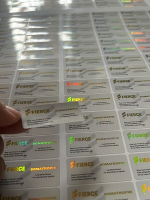 Etichette personalizzate per flaconcini di vetro per HCG 10000 e altri prodotti peptidici Laser Hologram PET Material