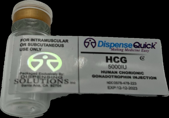 Hcg 50000 Iu Ologramma Etichette per piccoli flaconi di medicinali carta/PET/PVC personalizzabile