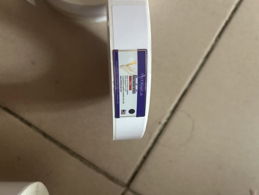 Etichette di flaconcini da 2 ml per diversi prodotti peptidici con stampa dorata rotonda