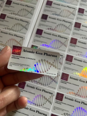 Etichette di flaconcini in vetro impermeabili e durevoli per i laboratori di Testo E Nano con effetto laser luminoso e design personalizzato
