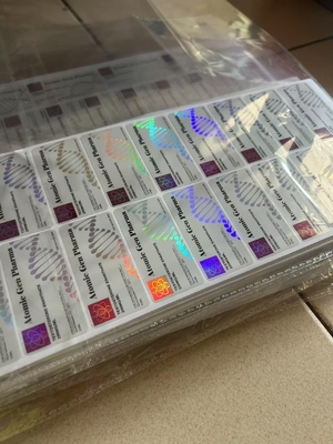 Etichette di flaconcini in vetro impermeabili e durevoli per i laboratori di Testo E Nano con effetto laser luminoso e design personalizzato
