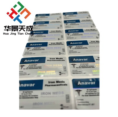 Anavar 5mg Pillola Etichetta Bottiglia Pillola Etichette Orali Hologramma Materiale Stampa Impermeabile