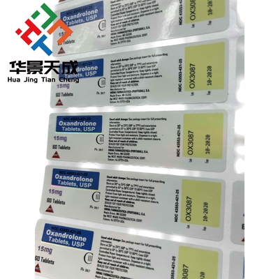 Anavar 5mg Pillola Etichetta Bottiglia Pillola Etichette Orali Hologramma Materiale Stampa Impermeabile