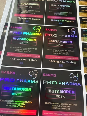 MK600 Orale 60 compresse Etichette Hologrammateriale U PER sacchetti di chiusura a cerniera in alluminio