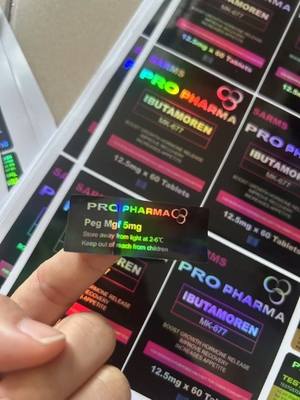 MK600 Orale 60 compresse Etichette Hologrammateriale U PER sacchetti di chiusura a cerniera in alluminio