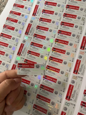 Semaglutide 1mg Etichette 5x2cm Efetto laser ologramma 2ml Etichette flaconcino 3ml