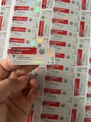 Semaglutide 1mg Etichette 5x2cm Efetto laser ologramma 2ml Etichette flaconcino 3ml