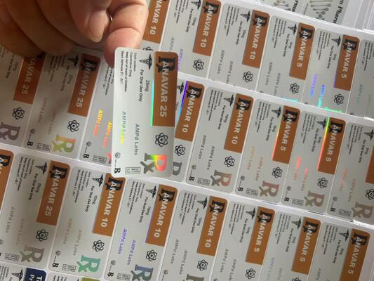 Etichette per flaconi in plastica di Priviron 50mg, etichette per compresse orali