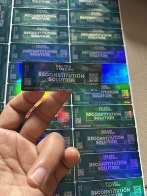 Ricostituzione Soluzione flaconcini di vetro farmaceutici Etichette 10 ml