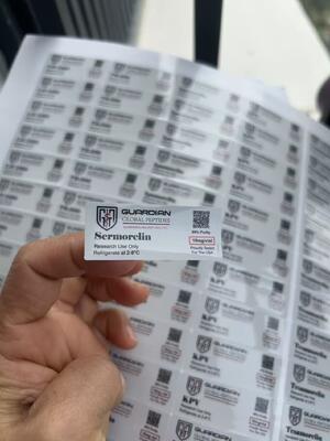 CJC-1295 10mg Peptide Vial Labels Custom logo Printing