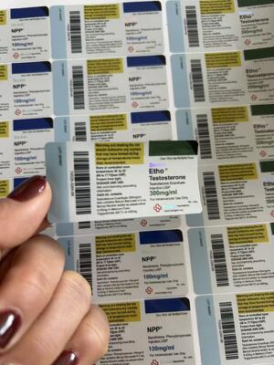 Tre acetato 100 mg 6x3 cm adatto per flaconcini di vetro da 10 ml