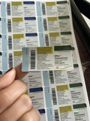 Tre acetato 100 mg 6x3 cm adatto per flaconcini di vetro da 10 ml