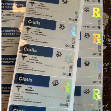 Le etichette per via orale di Cialis finite per flaconi di plastica da 50 mg