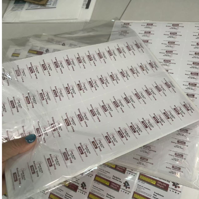 Waterproof Custom Size Glossy Finish Glass Vial Labels for Pharmaceutical Use