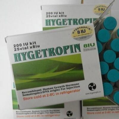 Hyge tropin 200iu HG (Somatropin HG) 25Etichette e confezioni dei flaconcini