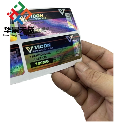 Etichette personalizzate di flaconcini rosso e verde per soluzioni di etichettatura precise