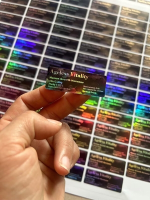 Etichette di flaconi di peptidi iniettabili PET da 3 ml con verniciatura lucida Etichetta personalizzata Hg h