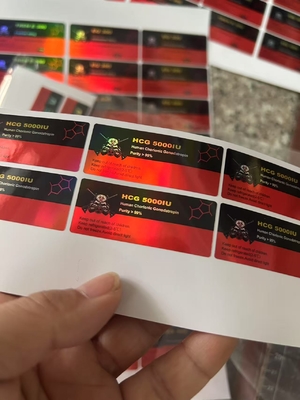 Etichette per fiale di vetro HCG 5000iu 2ml, etichette impermeabili con materiale CARTA/PET/PVC