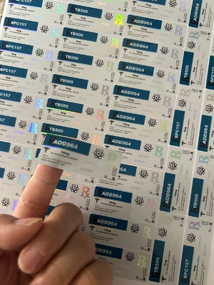 AOD964 Etichette di flaconcino in vetro da 3 ml con Hologramma PET Materail Laser Shinny Effect