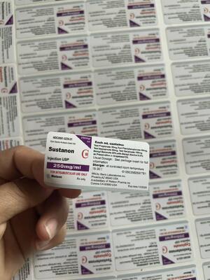 Sus 250 Injection Steroide Vial Etichette Personalizzate per Flaconi