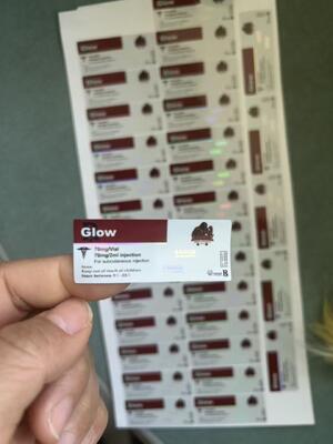 Etichette per fiale Glow 70mg 2ml 3ml con design personalizzato