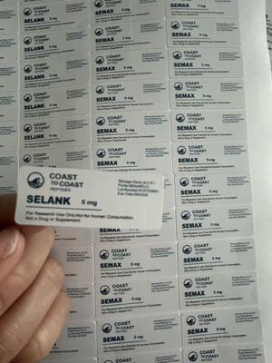 Selank 5 mg flaconcini di piccole dimensioni 2 flaconi di vetro da 3 ml etichette peptidiche