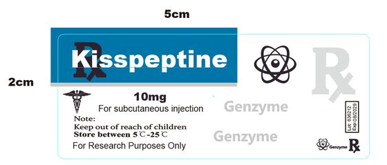 etichette adesive per fiale di peptidi kisspeptina 10mg in PET argentato con il tuo design personalizzato