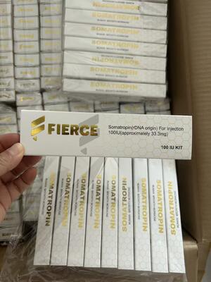 Confezione in oro stampato per contenere 10 fiale da 3 ml, scatola hgh ed etichette