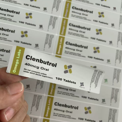 Clenbutrol 40mcg 100 compresse Etichette in PVC dal design personalizzato
