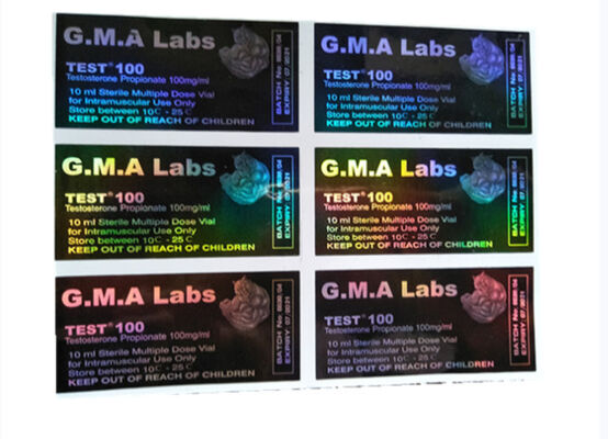 Etichette per bottiglie da 10 ml con ologramma nero Dragan Design per test Enanthate