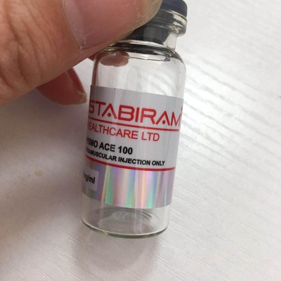 Etichette per fiale di vetro impermeabili tren acetato 100mg/ml